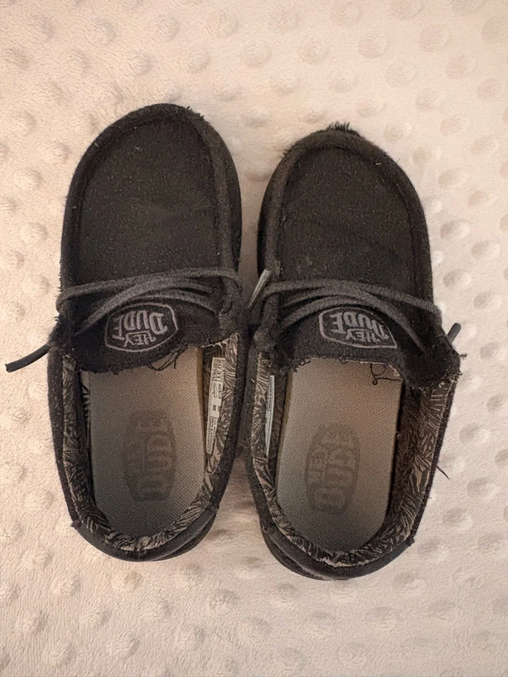 Hey Dude Black Canvas Slip-On Moccasins